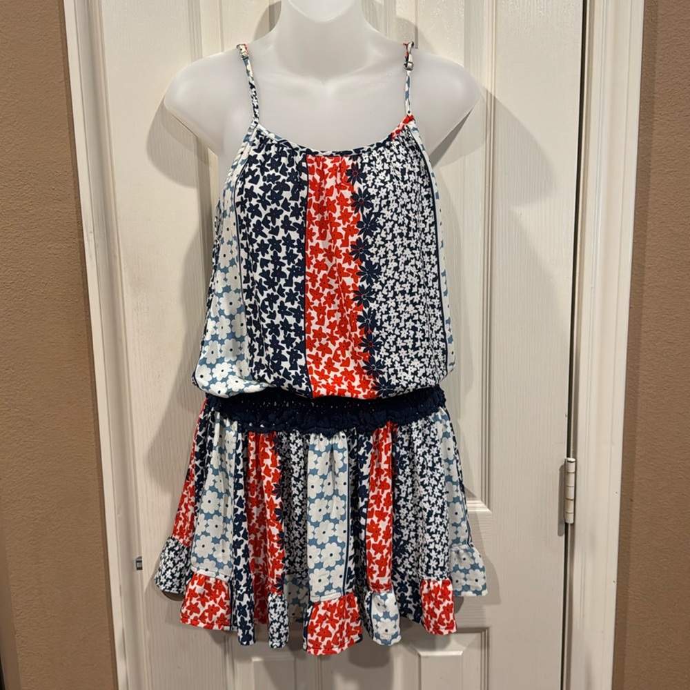 Vintage Havana Spaghetti Strap Pattern Dress. Sz Small